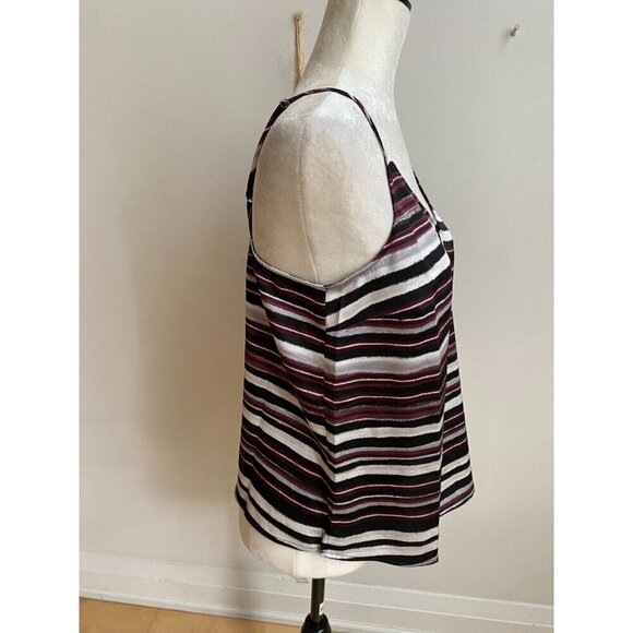 halogen BNWOT women stripe tank top sz small NEW v neck - Picture 3 of 6